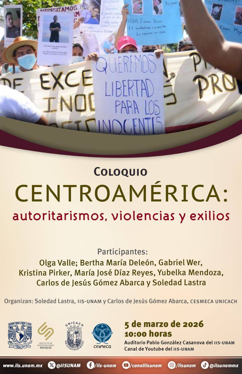 Coloquio Centroamérica.  Autoritarismos, violencias y exilios